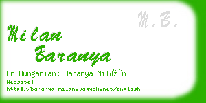 milan baranya business card